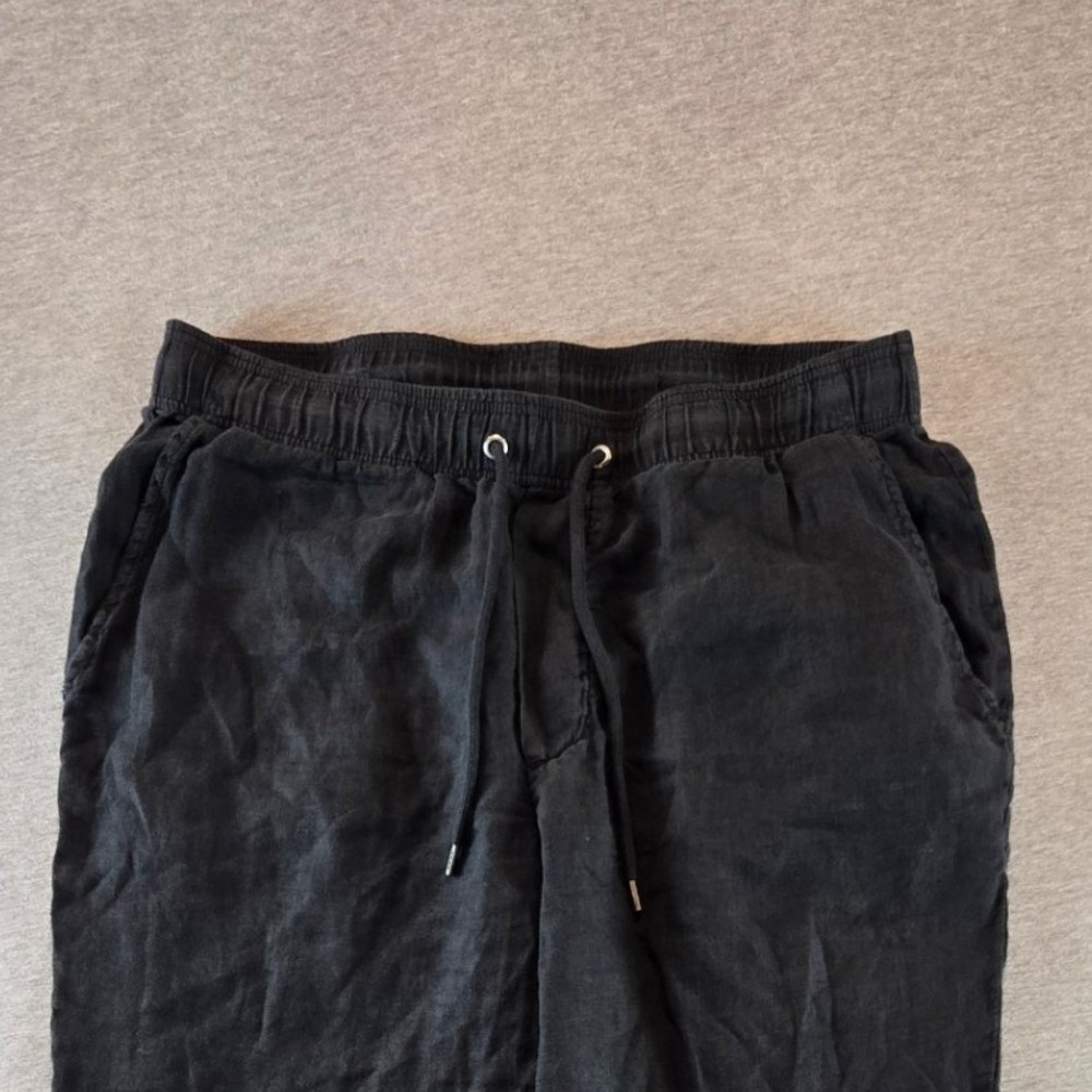James Perse Pants Mens Small (1) Black 100% Linen Lightweight Minimalist MKO1370 - Picture 5 of 14